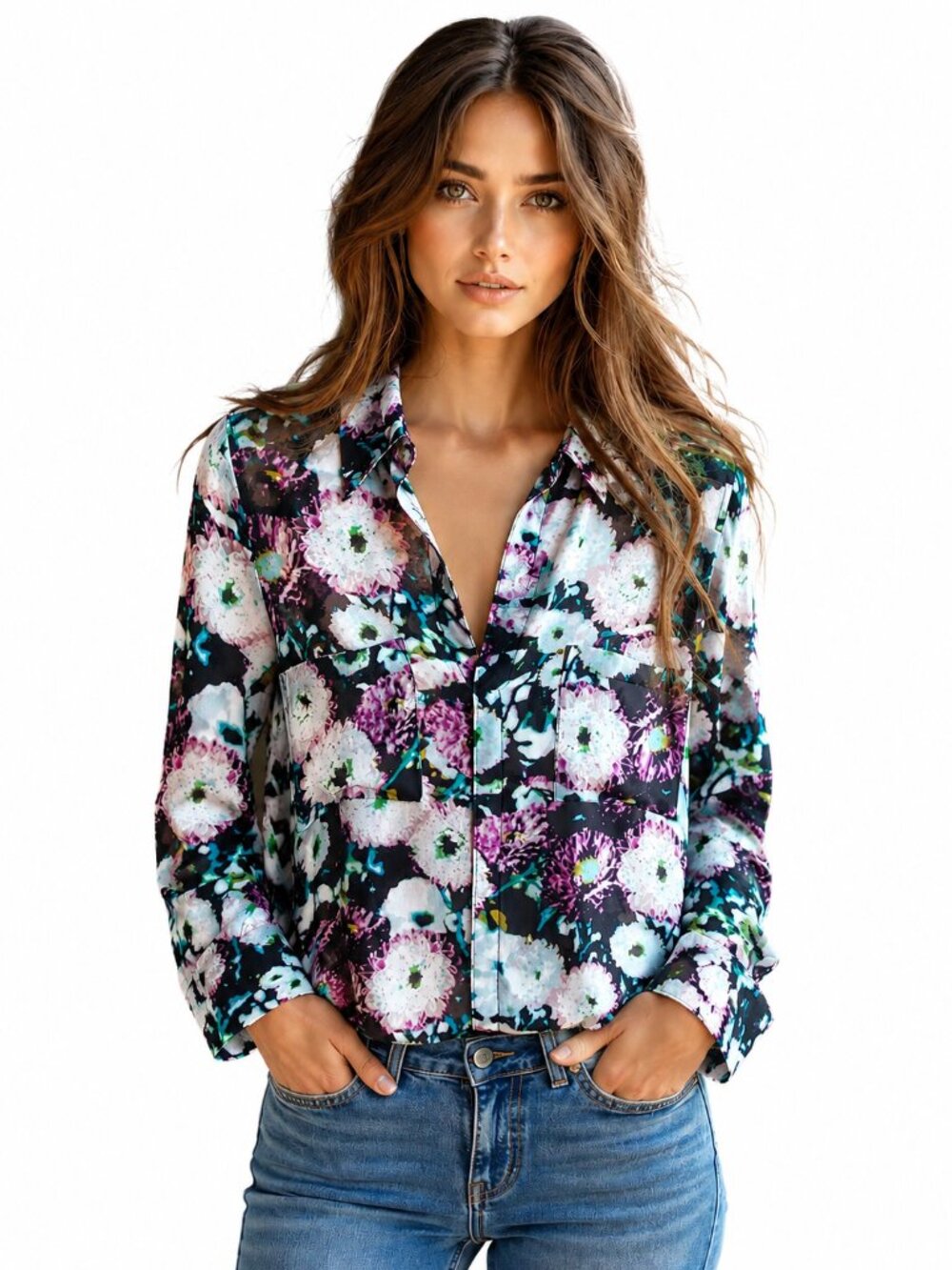 Silk BCBG blouse, sheer fabric
